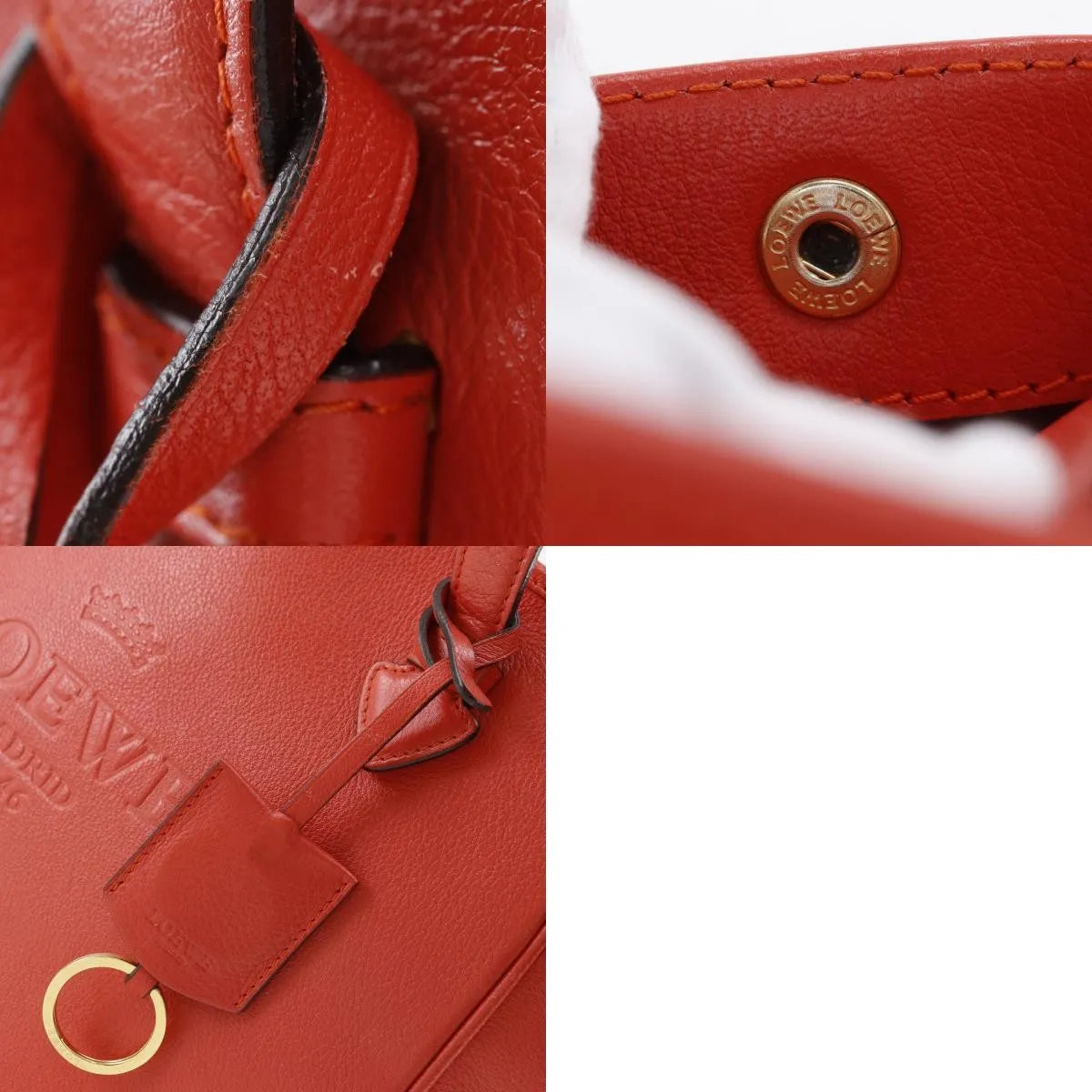 Loewe Heritage Tote Leather, Red, Leather, Tote Bag