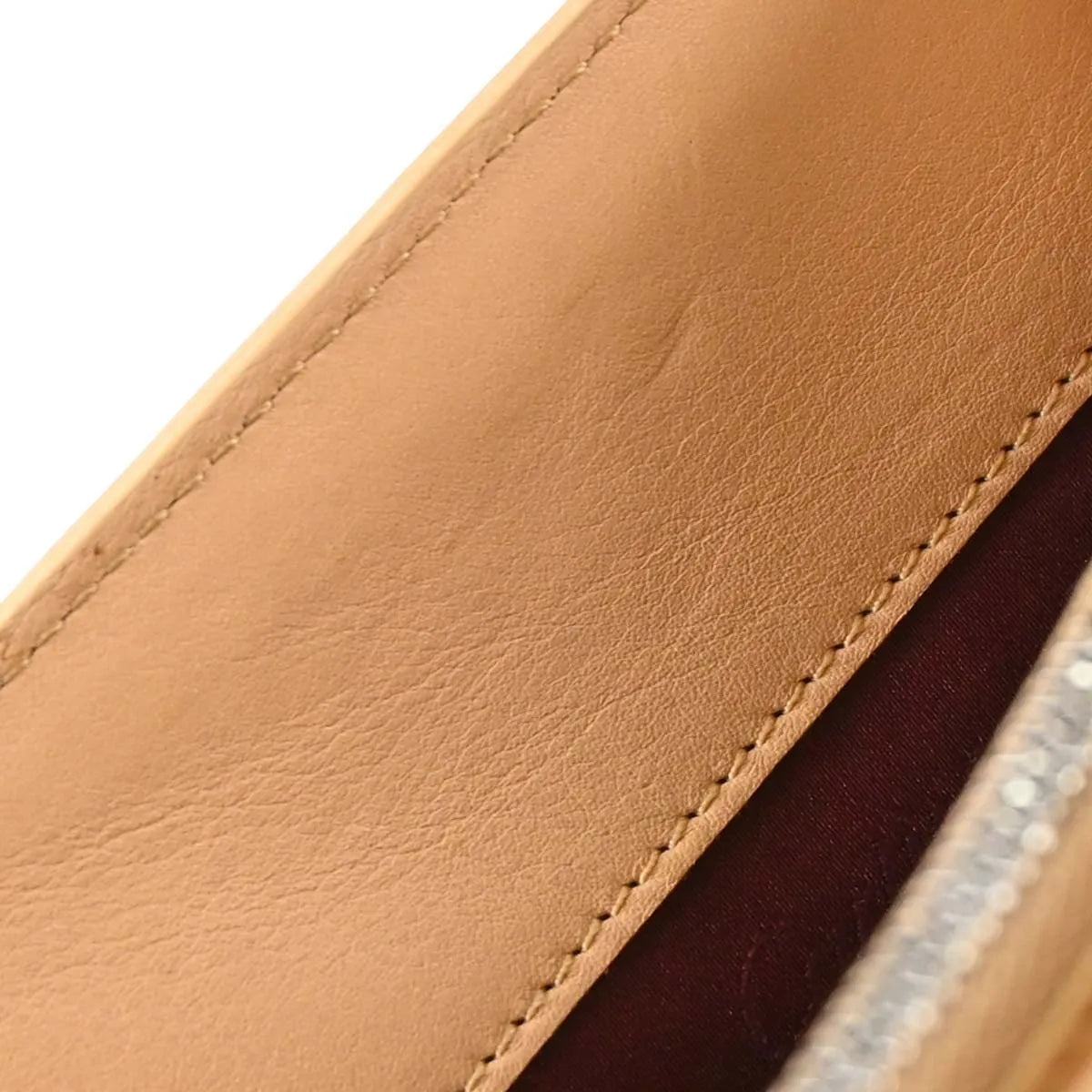 Cartier Cabochon Leather, Beige, Leather, Handbag