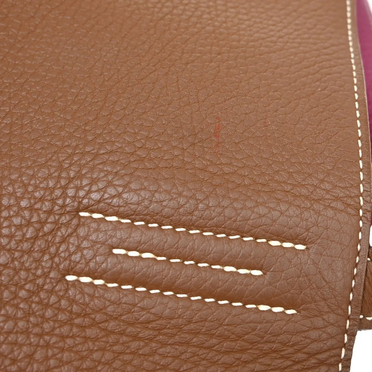 Hermes Double Sens Tote Clemence, Brown, Leather, Tote Bag