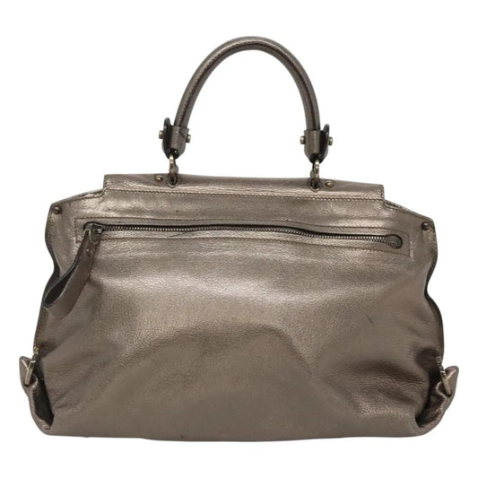 Salvatore Ferragamo Sofia Satchel Leather, Gold, Leather, Handbag