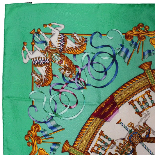 Hermes Carré 90 Silk multicolor, Green, Silk, Scarf