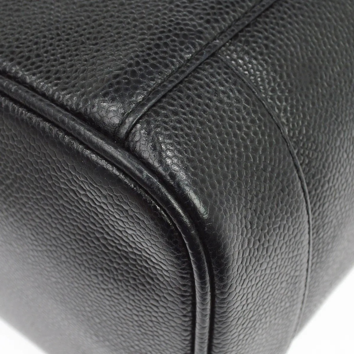 Chanel Vanity Leather, Black, Leather, Handbag