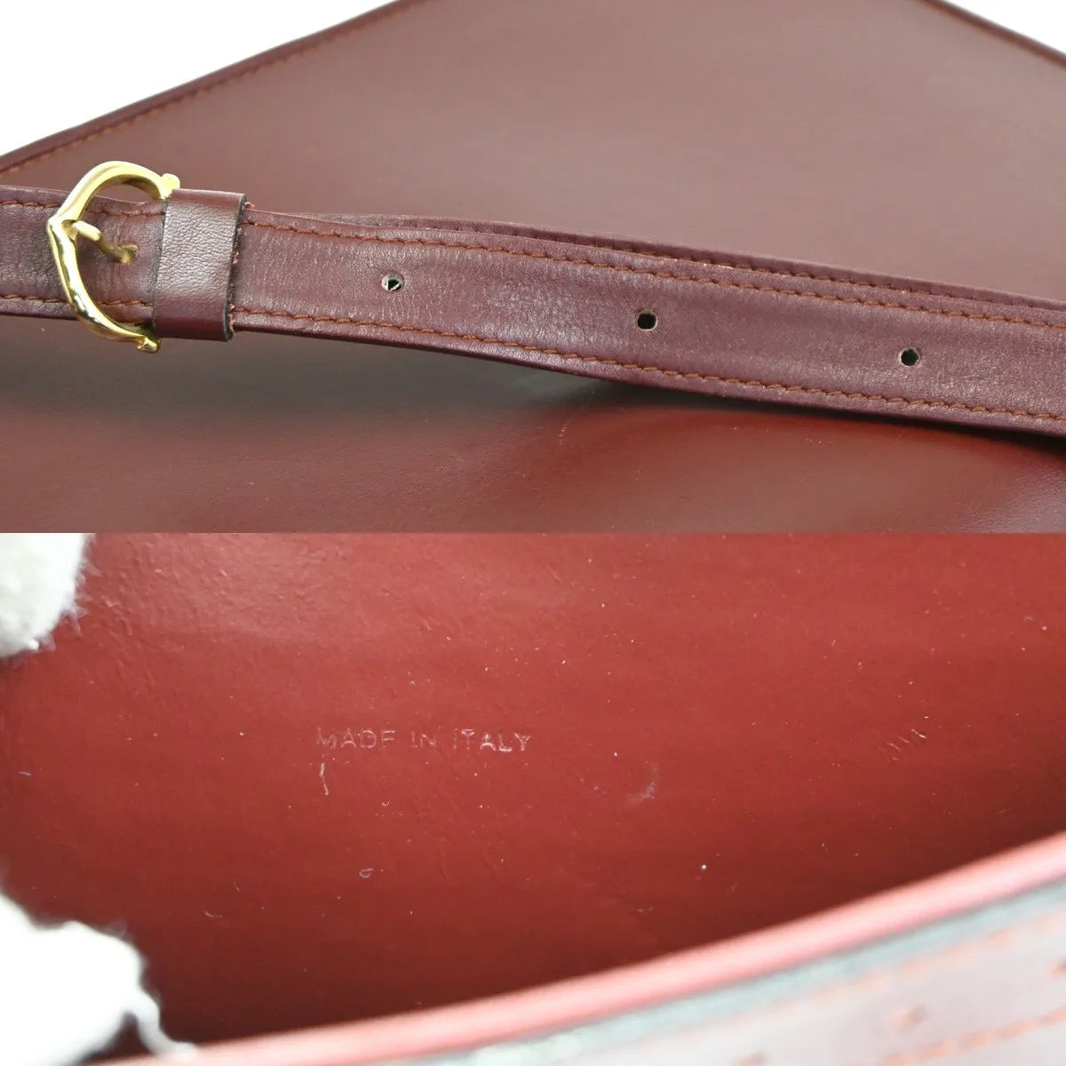 Cartier Must de Cartier Leather, Burgundy, Leather, Shoulder Bag
