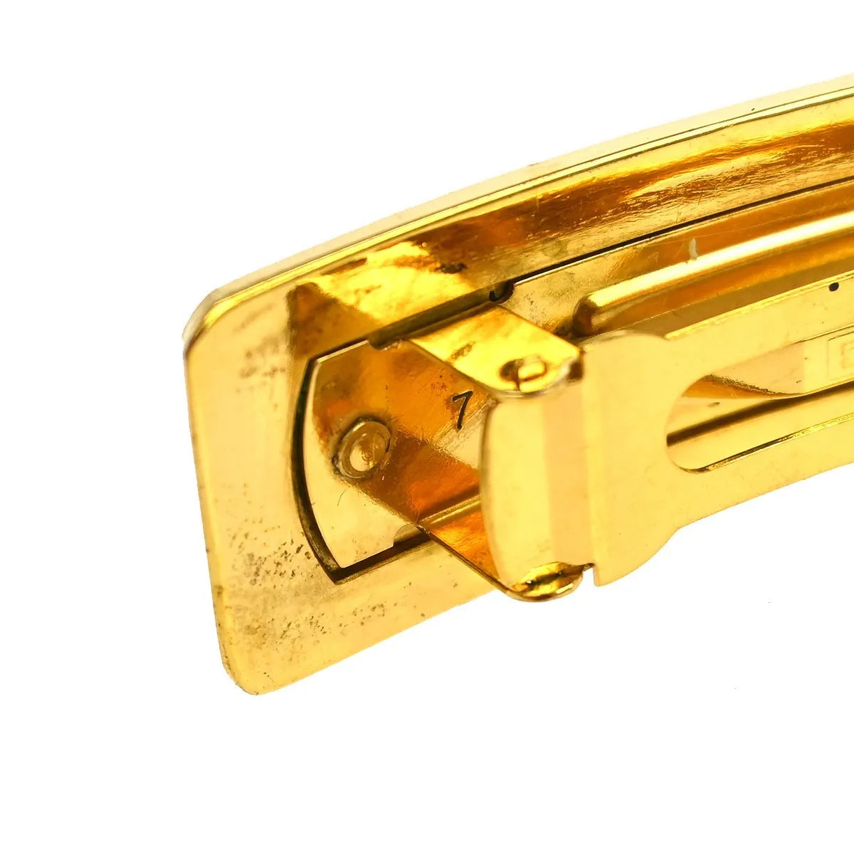 Chanel Logo Hair Barrette Metal, Gold, Gold Plated, Head Accessory