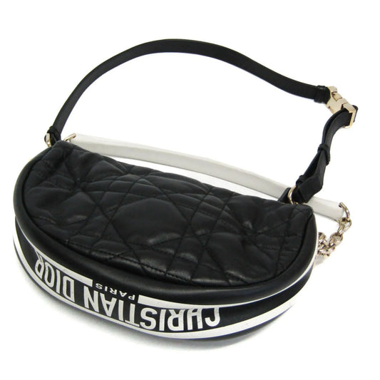 Christian Dior Vibe Hobo Cannage Quilt Lambskin, Black, Leather, Handbag