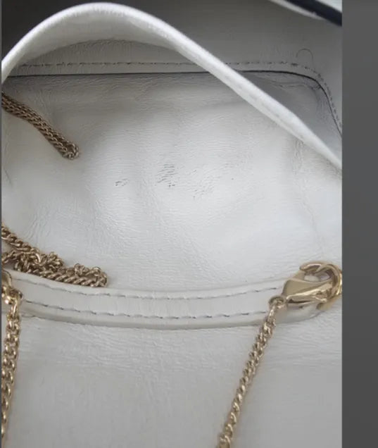 Fendi Baguette Bag Charm Leather, White, Leather, Clutch