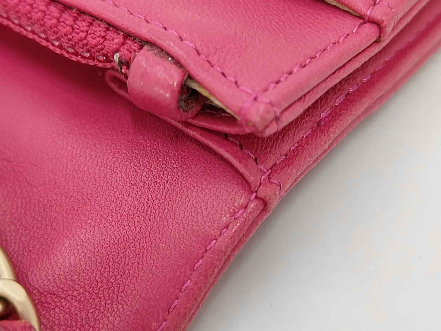 Chanel Sweet Camellia Wallet on Chain Quilted Lambskin, Pink, Leather, Shoulder Bag