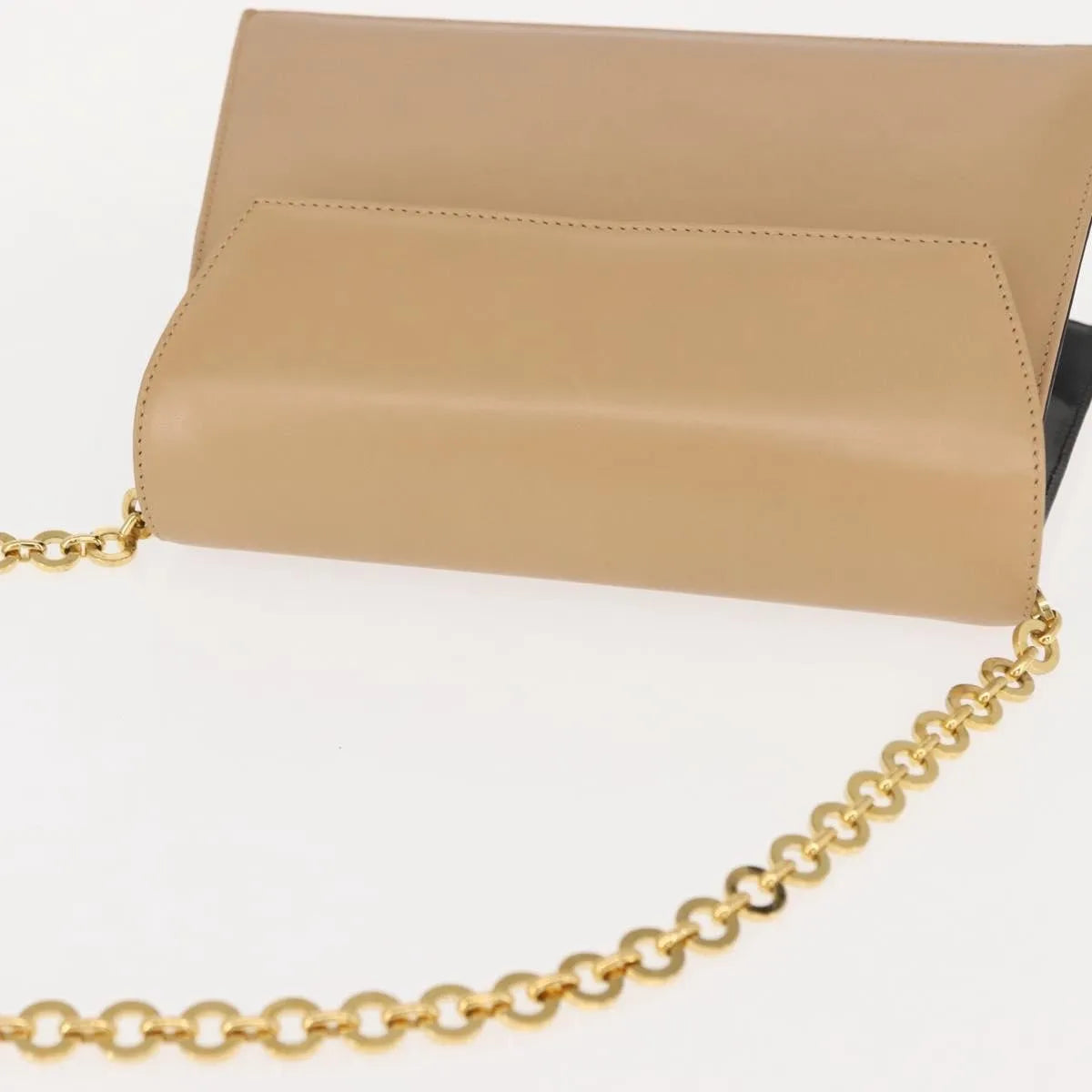 Salvatore Ferragamo Vintage Flap Leather, Beige, Leather, Shoulder Bag