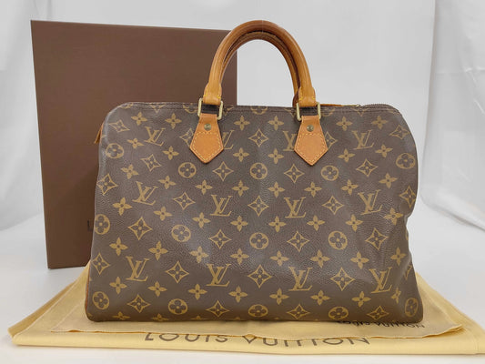 Louis Vuitton Speedy Monogram Canvas, Brown, Canvas, Handbag