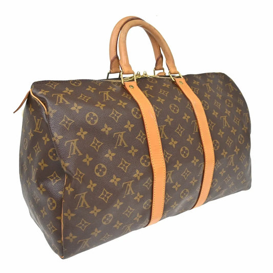 Louis Vuitton Keepall Monogram, Brown, Canvas, Travel Bag