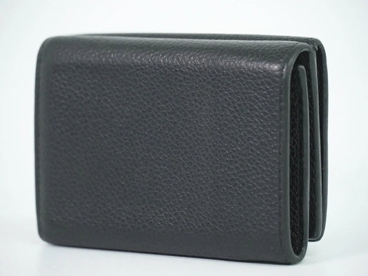 Saint Laurent Compact Matelasse Leather, Black, Leather, Wallet
