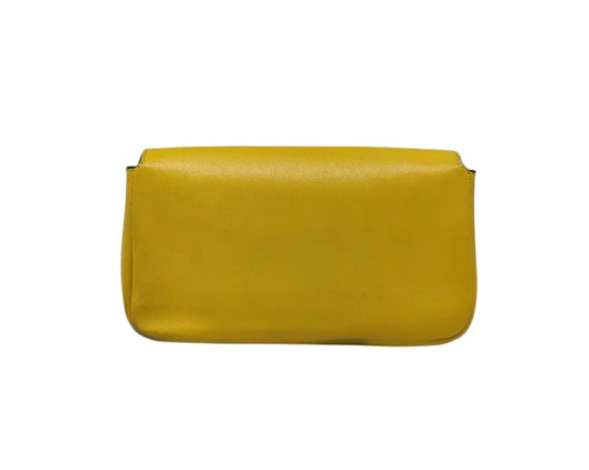Fendi Baguette Leather, Yellow, Leather, Shoulder Bag