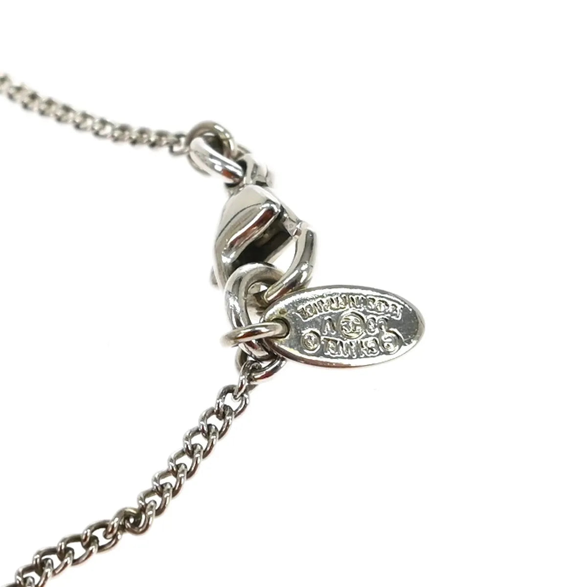Chanel Rainbow CC Pendant Metal and Crystals, Silver, Silver Plated, Necklace