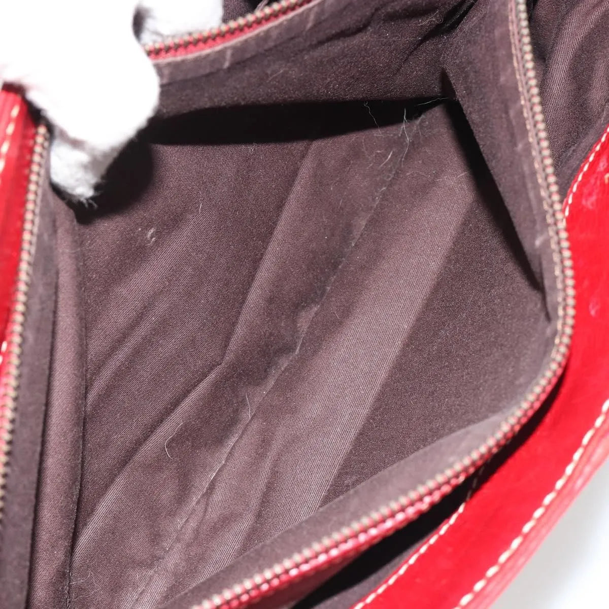 Celine Boogie Satchel Leather, Red, Leather, Handbag