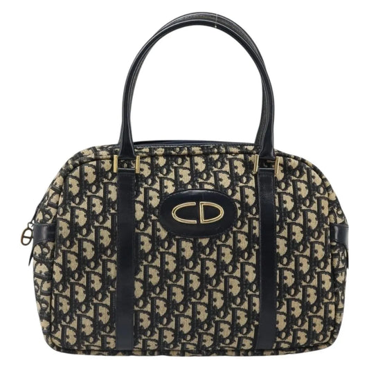 Christian Dior Vintage Trotter Boston Diorissimo Canvas, Navy, Canvas, Handbag