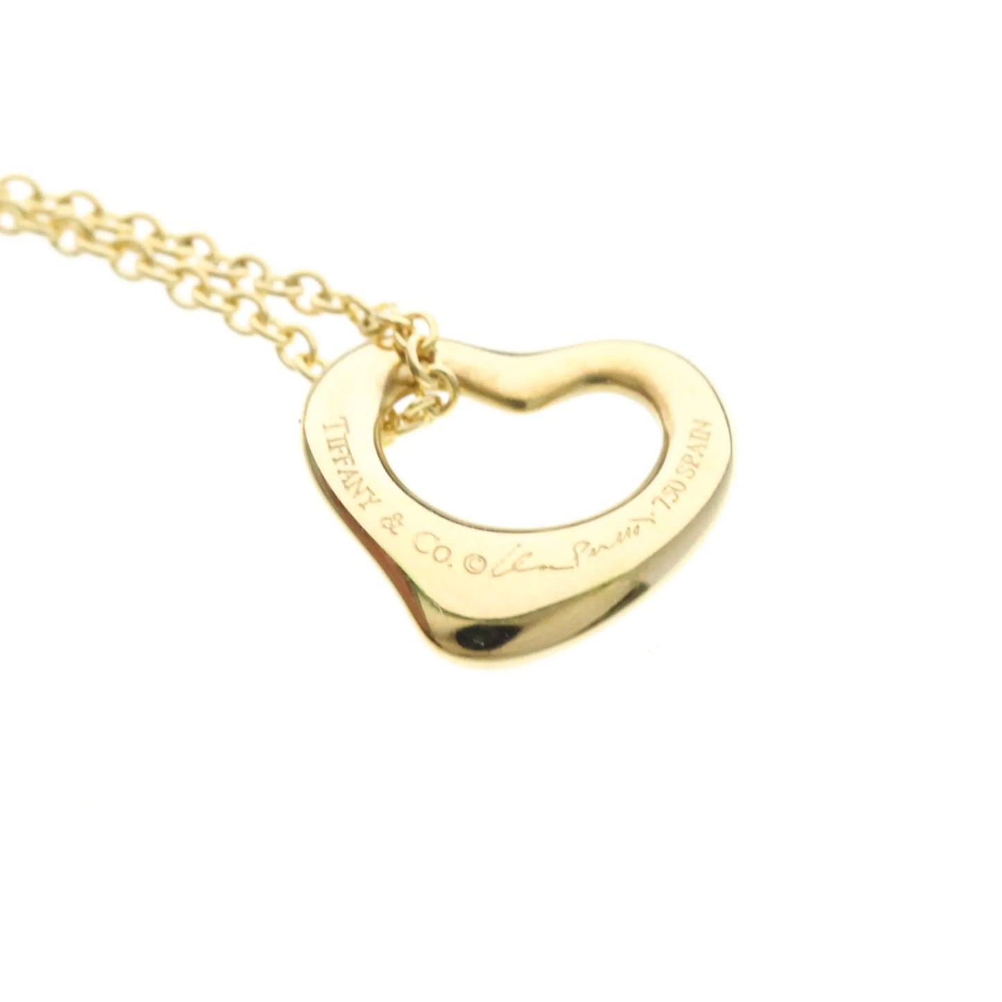 Tiffany & Co. Elsa Peretti Open Heart Pendant 18K Yellow Gold, Gold, Yellow Gold, Necklace