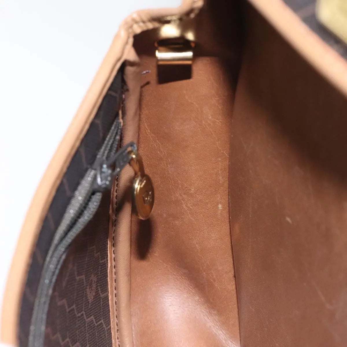 Christian Dior Vintage Honeycomb Flap Coated Canvas, Black, Canvas, Shoulder Bag