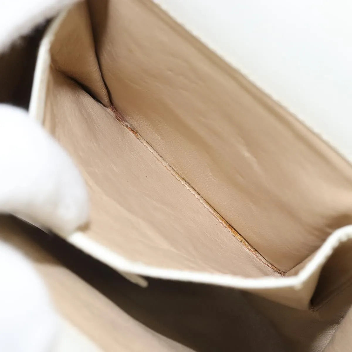 Gucci Vintage Leather, White, Leather, Handbag
