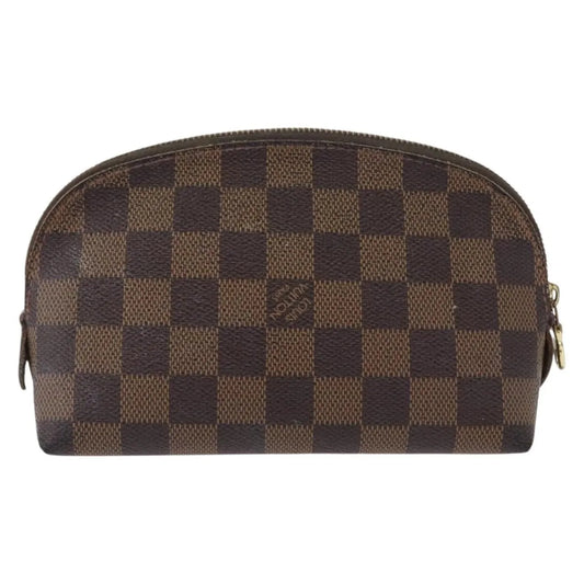 Louis Vuitton Cosmetic Damier, Brown, Canvas, Clutch