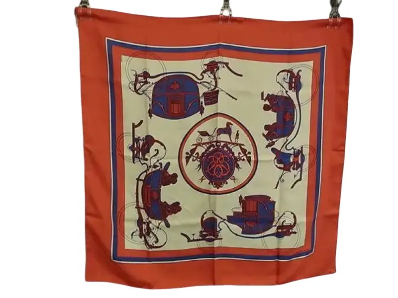 Hermes Carré 90 Silk multicolor, Red, Silk, Scarf