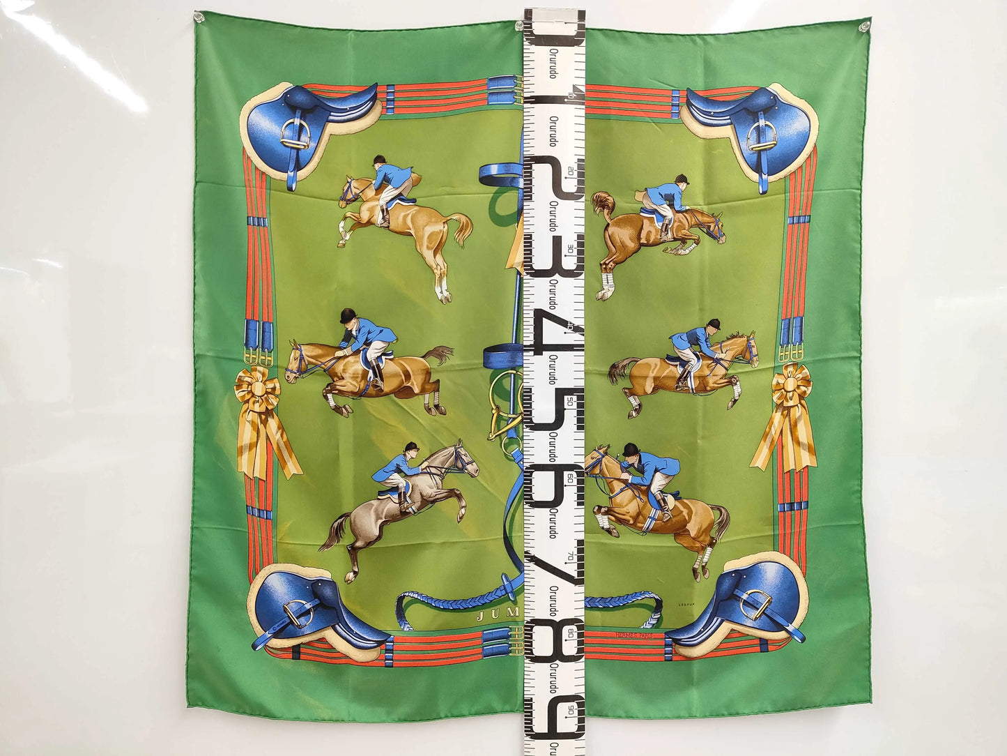 Hermes Carré 90 Silk multicolor, Green, Silk, Scarf