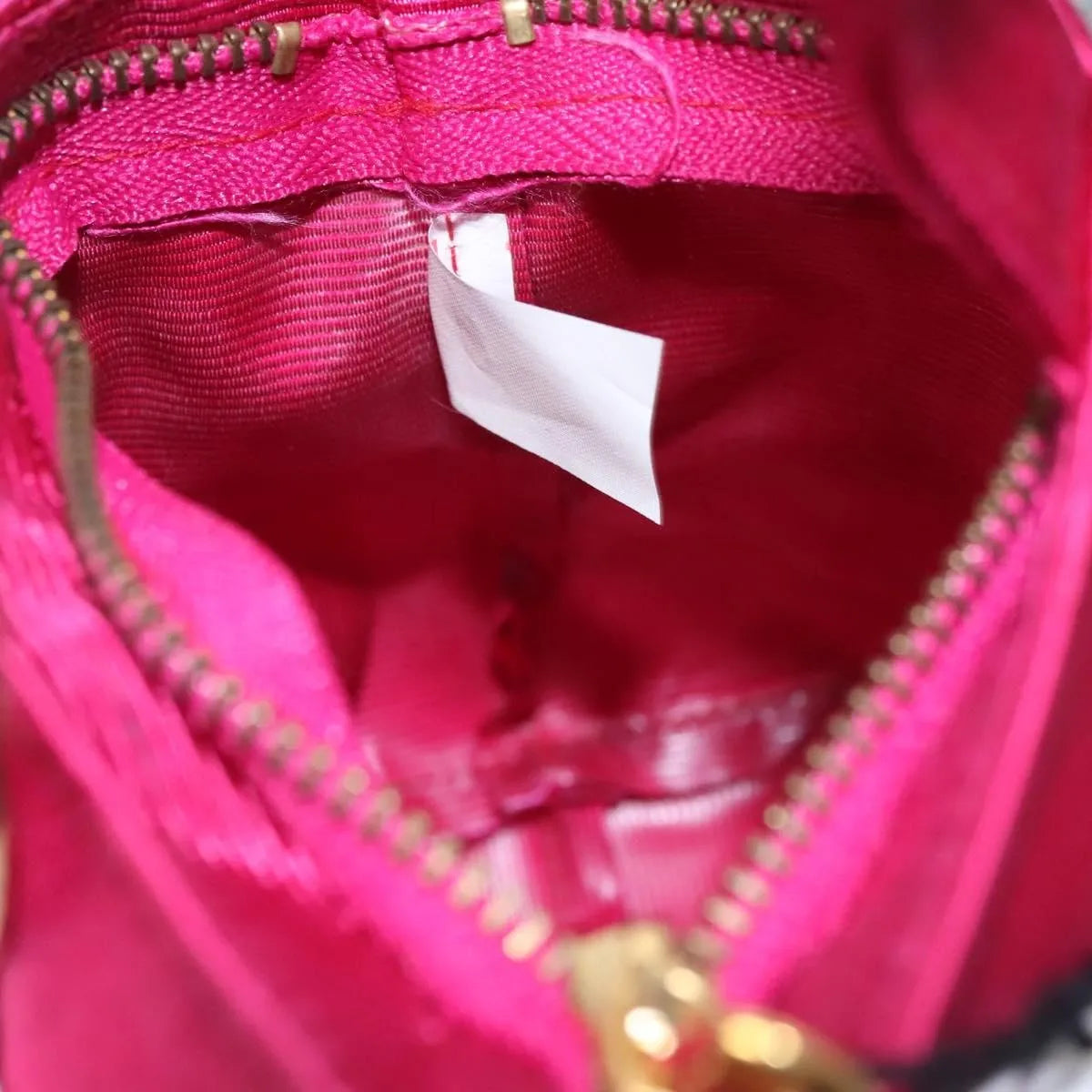 Celine Circle Logo Nylon, Pink, Nylon, Clutch