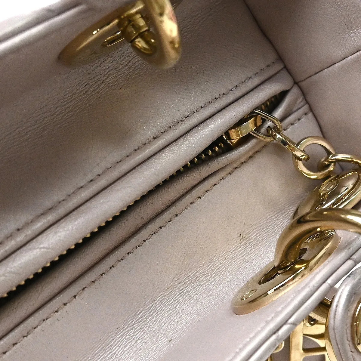Christian Dior Lady Dior Cannage Quilt Lambskin, Pink, Leather, Handbag