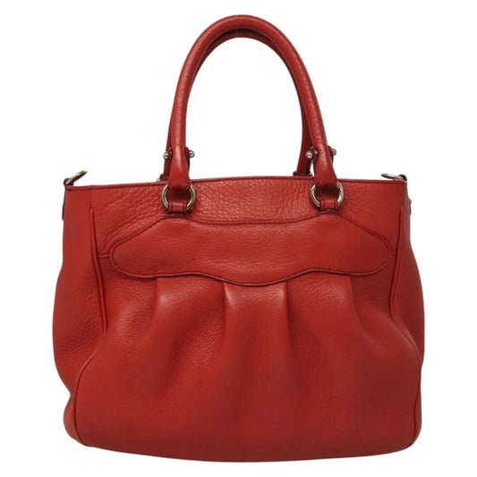 Salvatore Ferragamo Gancini Handle Tote Leather, Red, Leather, Handbag