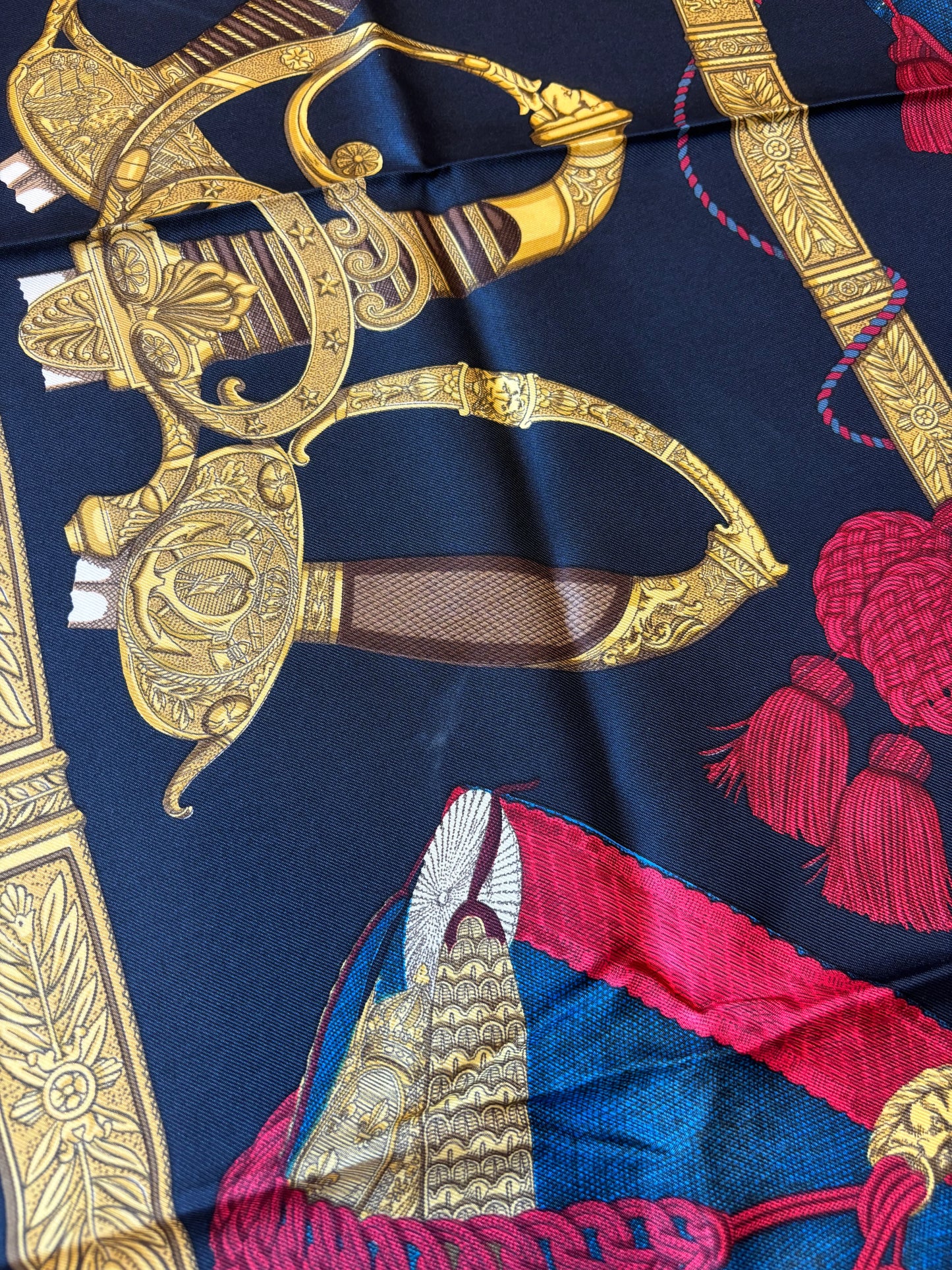 Hermes Carré 90 Silk multicolor, Blue, Silk, Scarf