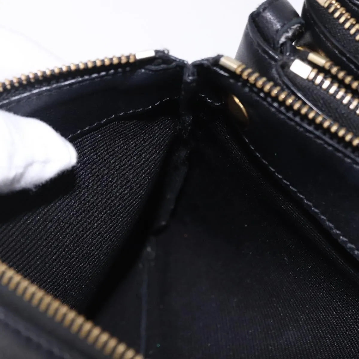 Celine Trio Leather, Black, Leather, Shoulder Bag