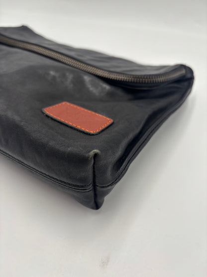 Giorgio Armani Sac bandoulière en cuir leather, BLACK, LEATHER, Shoulder bag