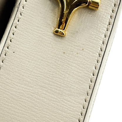 Gucci Horsebit 1955 GG Coated Canvas with Leather, White, Canvas, Shoulder Bag