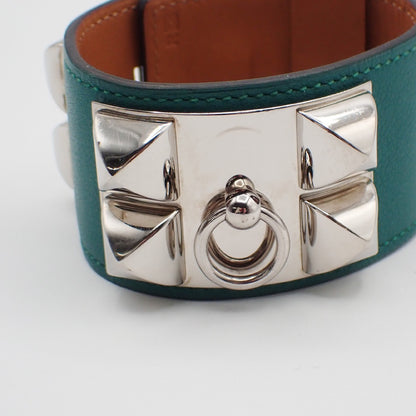 Hermes Collier de Chien Leather, Green, Leather, Bracelet