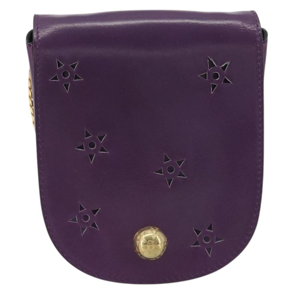 Celine Vintage Leather, Purple, Leather, Shoulder Bag
