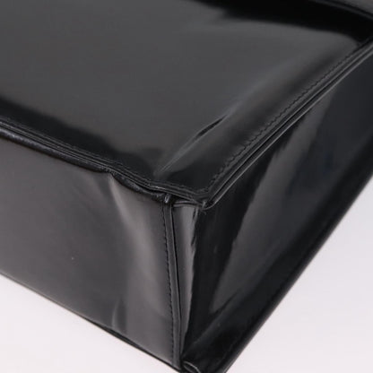 Chanel Vintage CC Box Flap Leather, Black, Patent Leather, Handbag