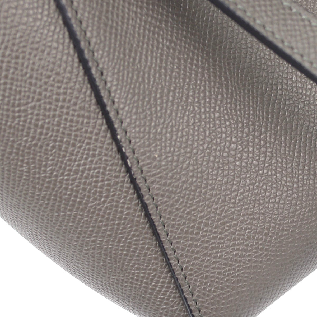 Celine Belt Textured Leather, Gray, Leather, Handbag