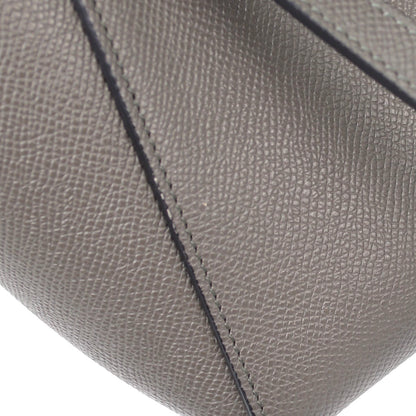 Celine Belt Textured Leather, Gray, Leather, Handbag
