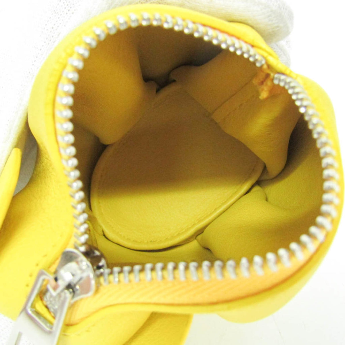 Loewe Elephant Coin Purse Leather, Yellow, Leather, Clutch