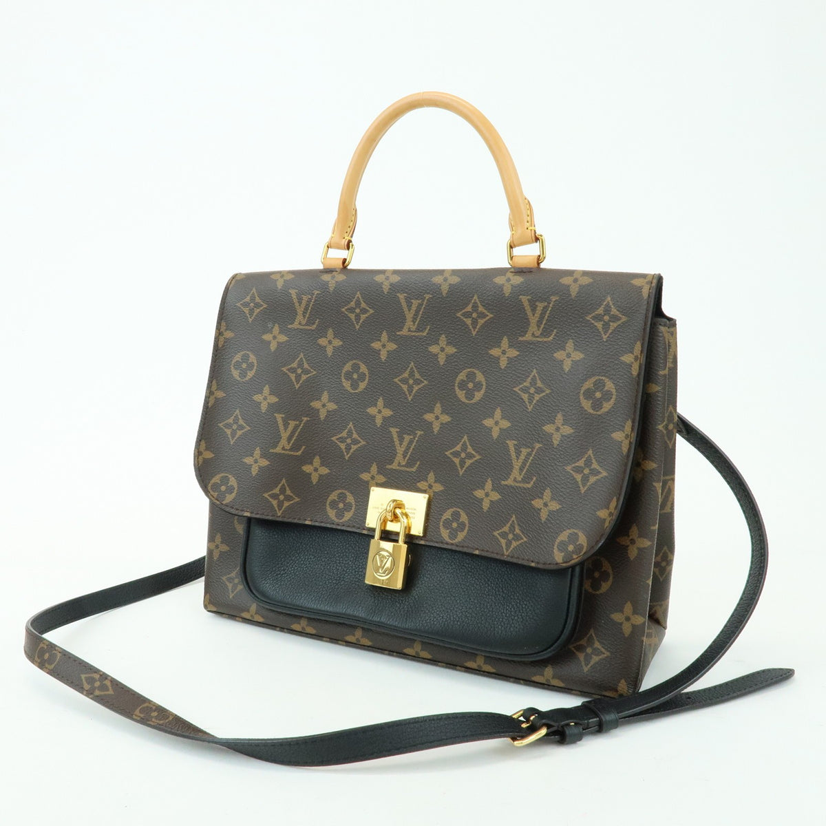 Louis Vuitton Marignan Monogram Canvas with Leather, Brown, Canvas, Handbag