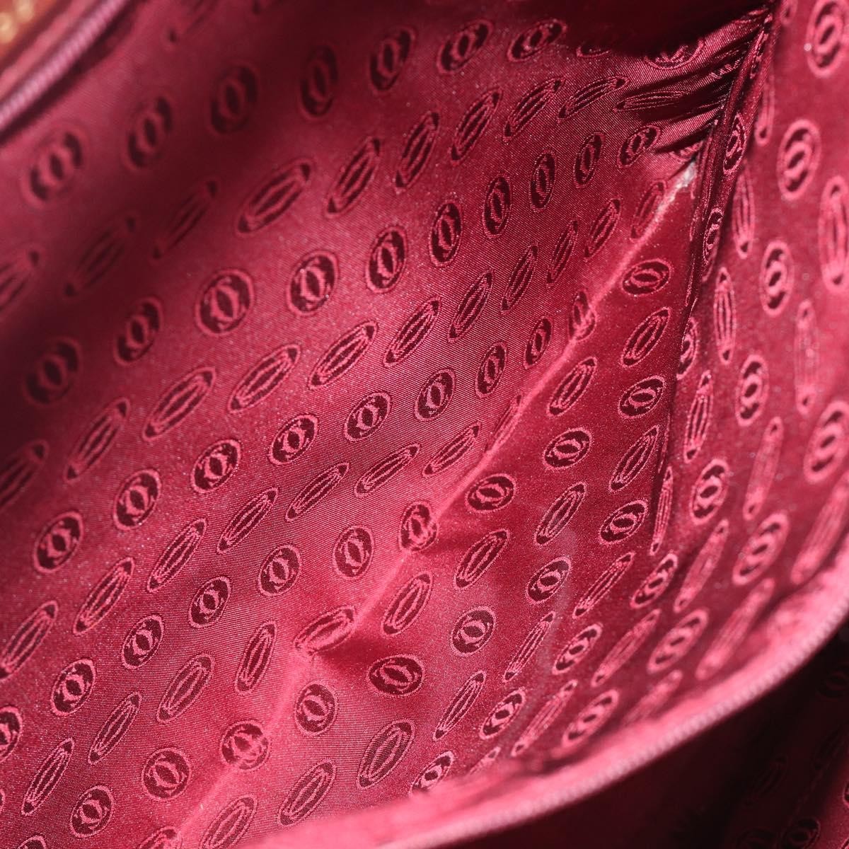 Cartier Must Line Leather, Burgundy, Leather, Handbag
