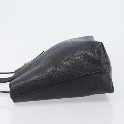 Salvatore Ferragamo Gancini Leather, Black, Leather, Handbag