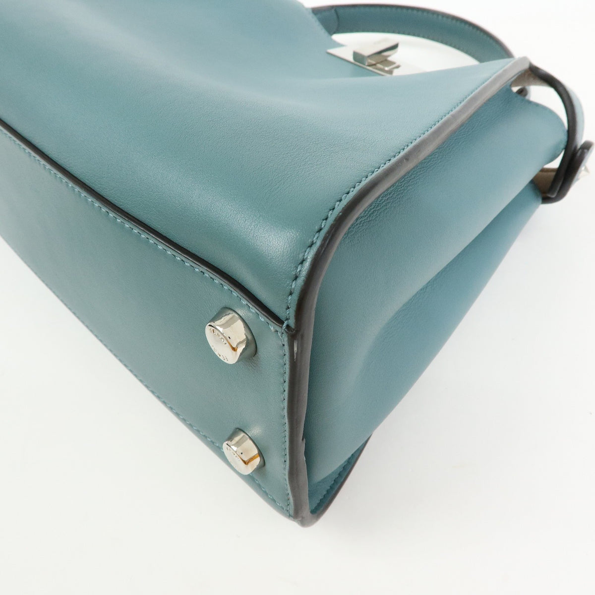 Fendi Peekaboo Essentially Leather, Blue, Leather, Handbag