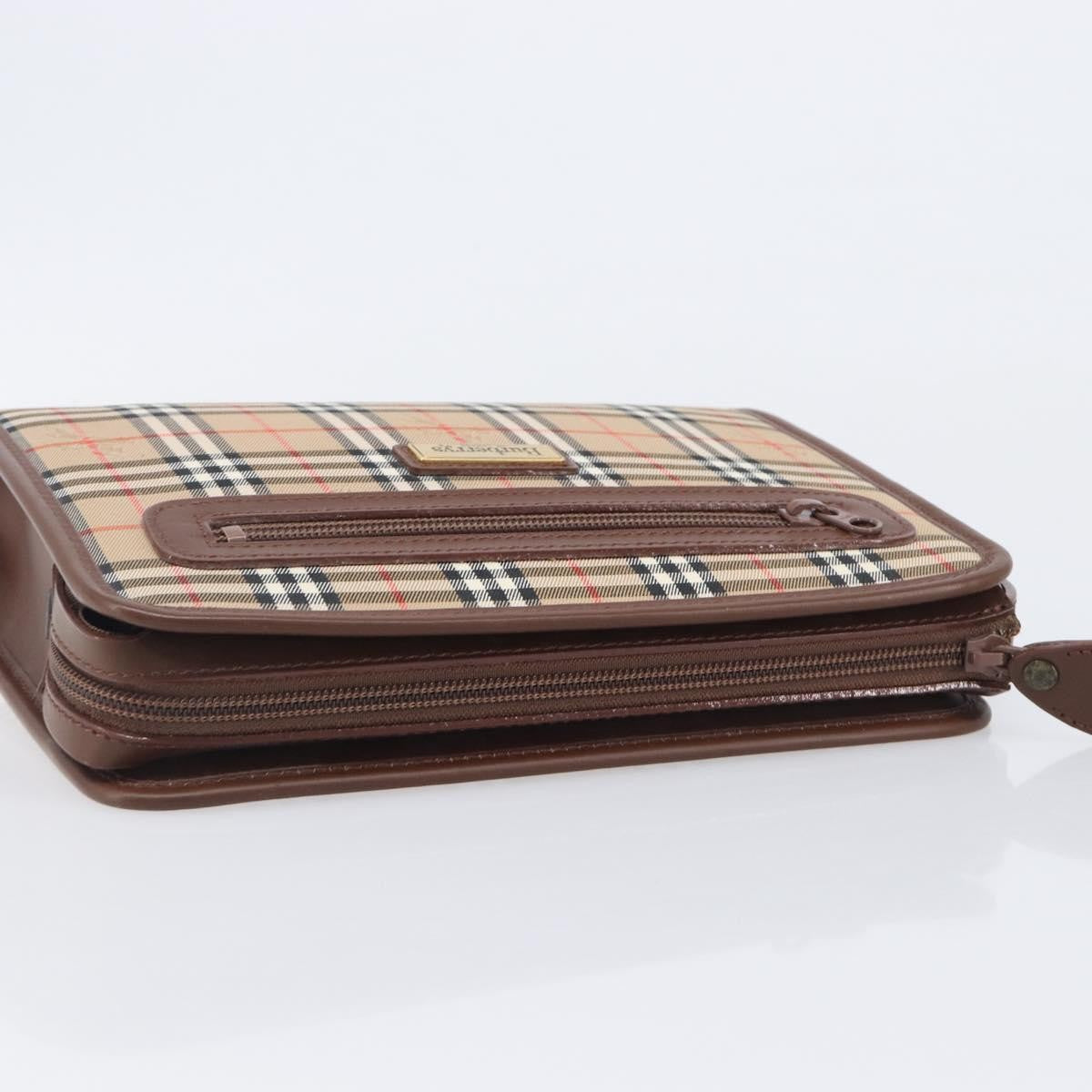 Burberry Nova check Pochette Canvas, Beige, Canvas, Clutch