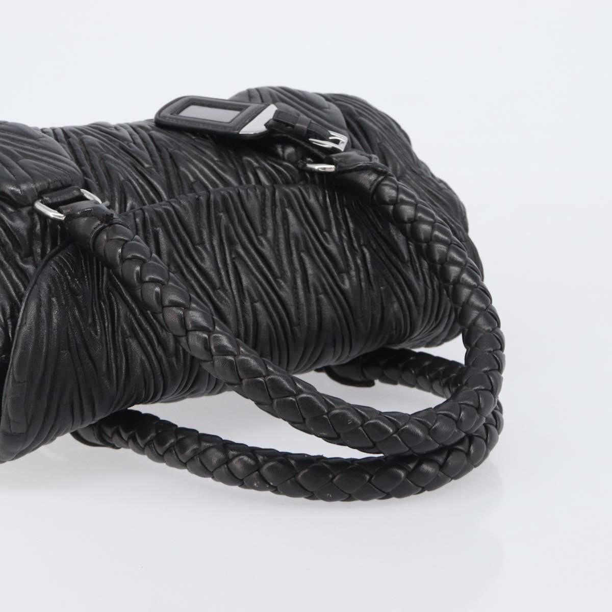 Prada Flap Chevron Nappa, Black, Leather, Shoulder Bag