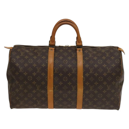 Louis Vuitton Keepall Bag Monogram Canvas, BROWN, CANVAS, Travel bag