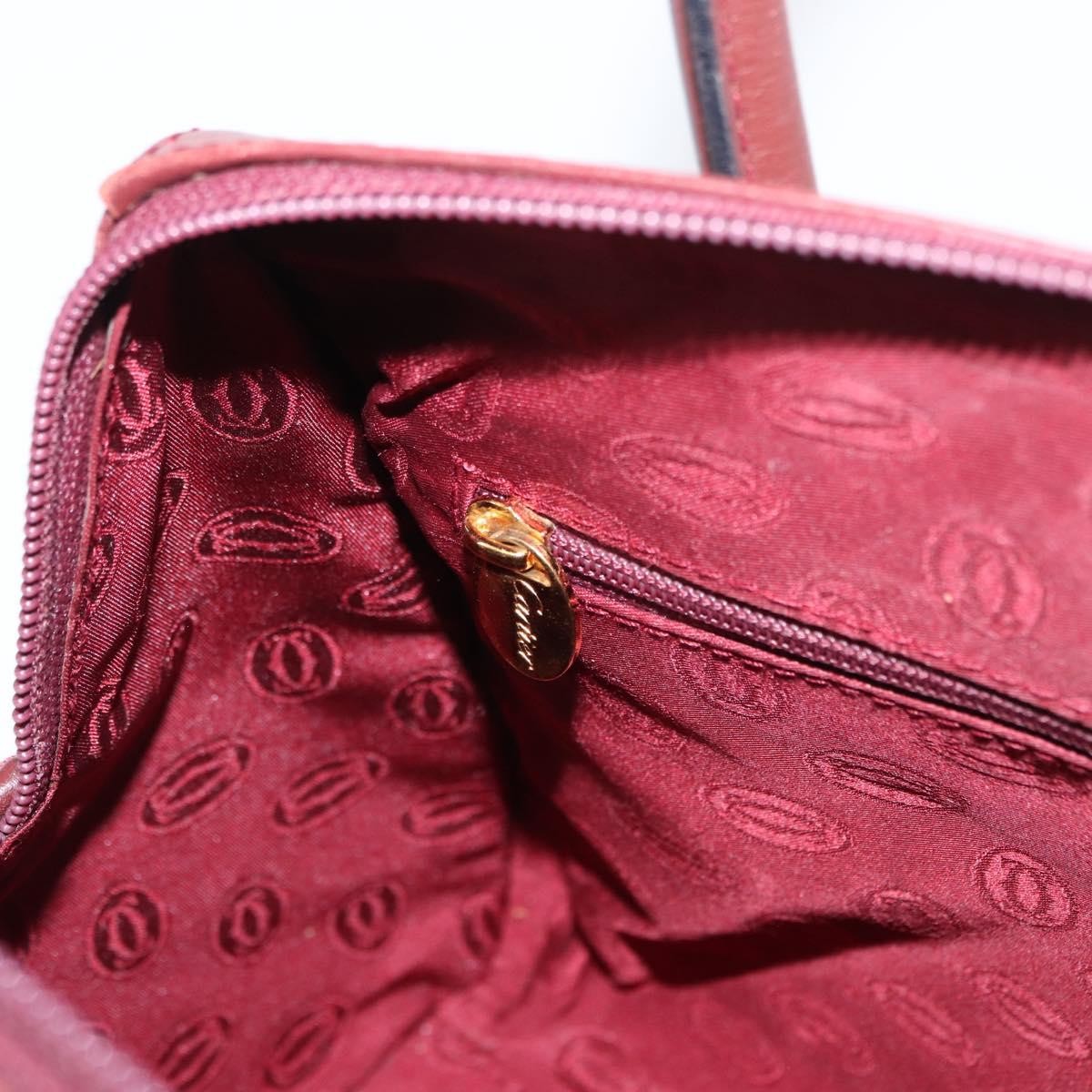 Cartier Must Line Leather, Burgundy, Leather, Handbag