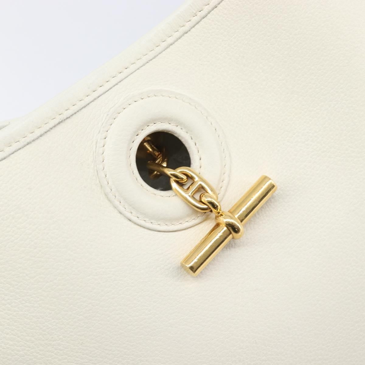 Hermes Vespa Courchevel, White, Leather, Shoulder Bag