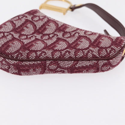 Christian Dior Vintage Saddle Zip Coin Purse Diorissimo Canvas, Red, Canvas, Clutch