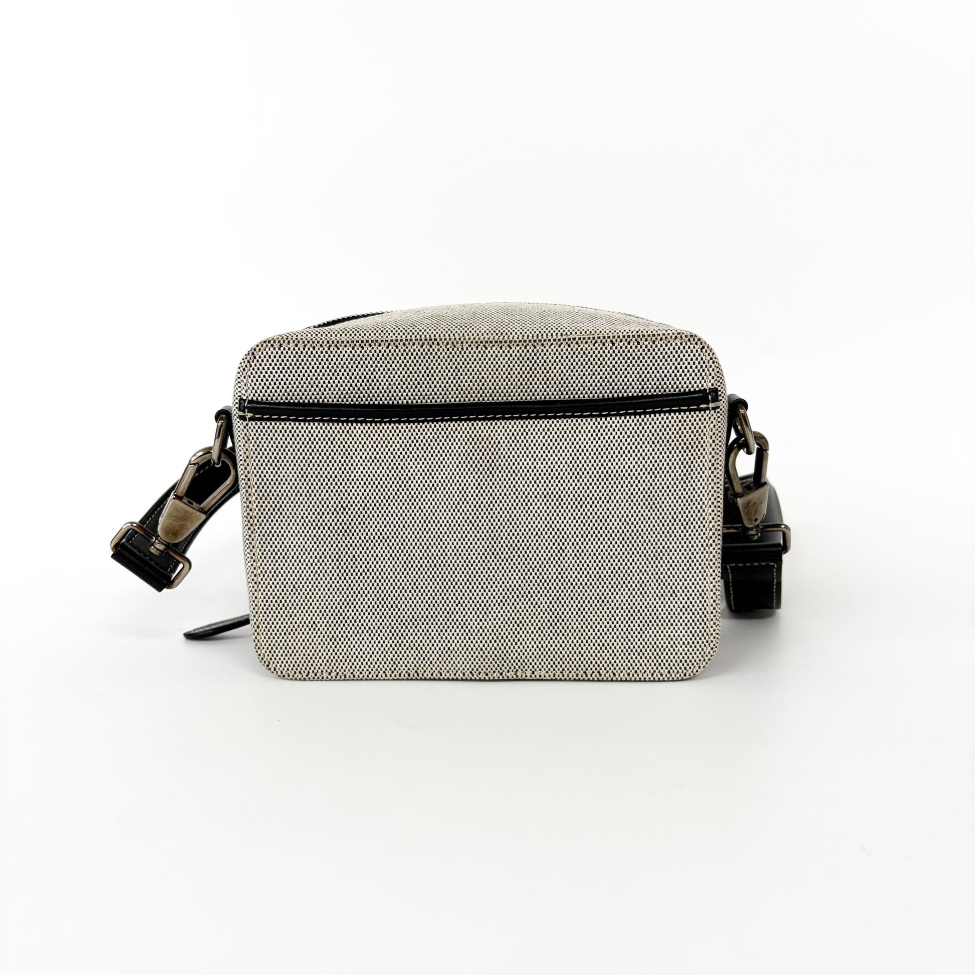 Burberry Horseferry Camera Bag Coated Canvas, Black, Canvas, Crossbody Bag