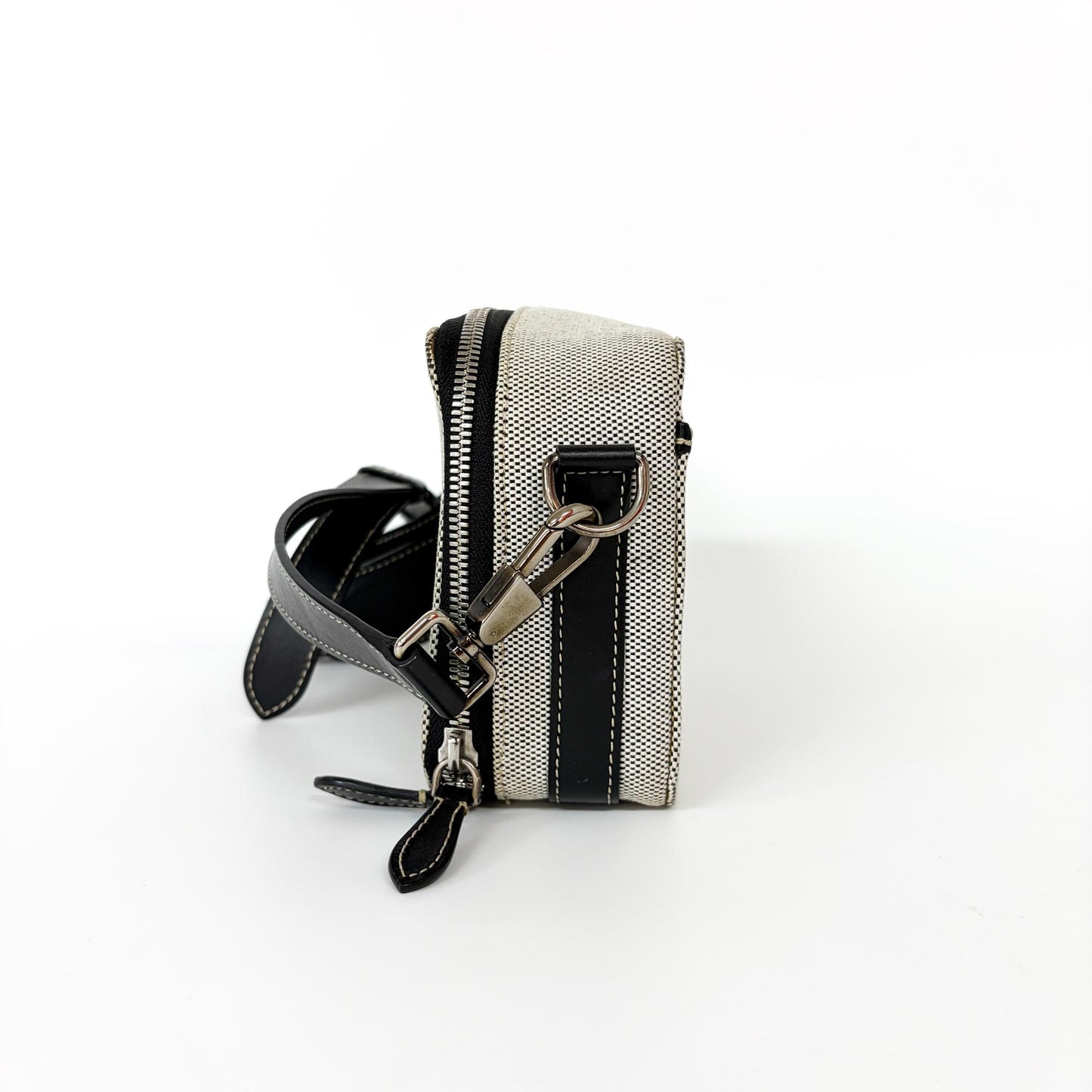 Burberry Horseferry Camera Bag Coated Canvas, Black, Canvas, Crossbody Bag